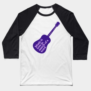 Copy of Guitar art with Sidney Lanier quote: Music is love in search of a word Baseball T-Shirt